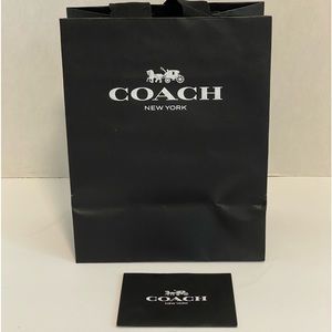 Coach Black Paper Gift Shopping Bag and Coach Gift Card Holder